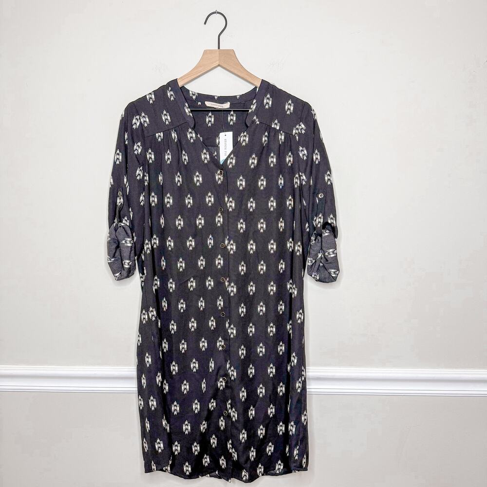 NWT 41 Hawthorn Cristen Black & White Printed Shirt Dress